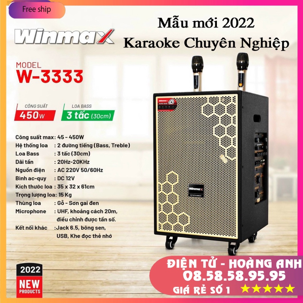 Loa kéo winmax 3333 gỗ 3 tất công xuất 420w , loa kéo beemax ,loa kéo promax