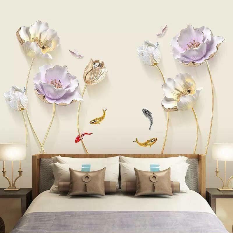 Decal dán tường Hoa sứ trắng- H20-flowerdecal-Scenedecal