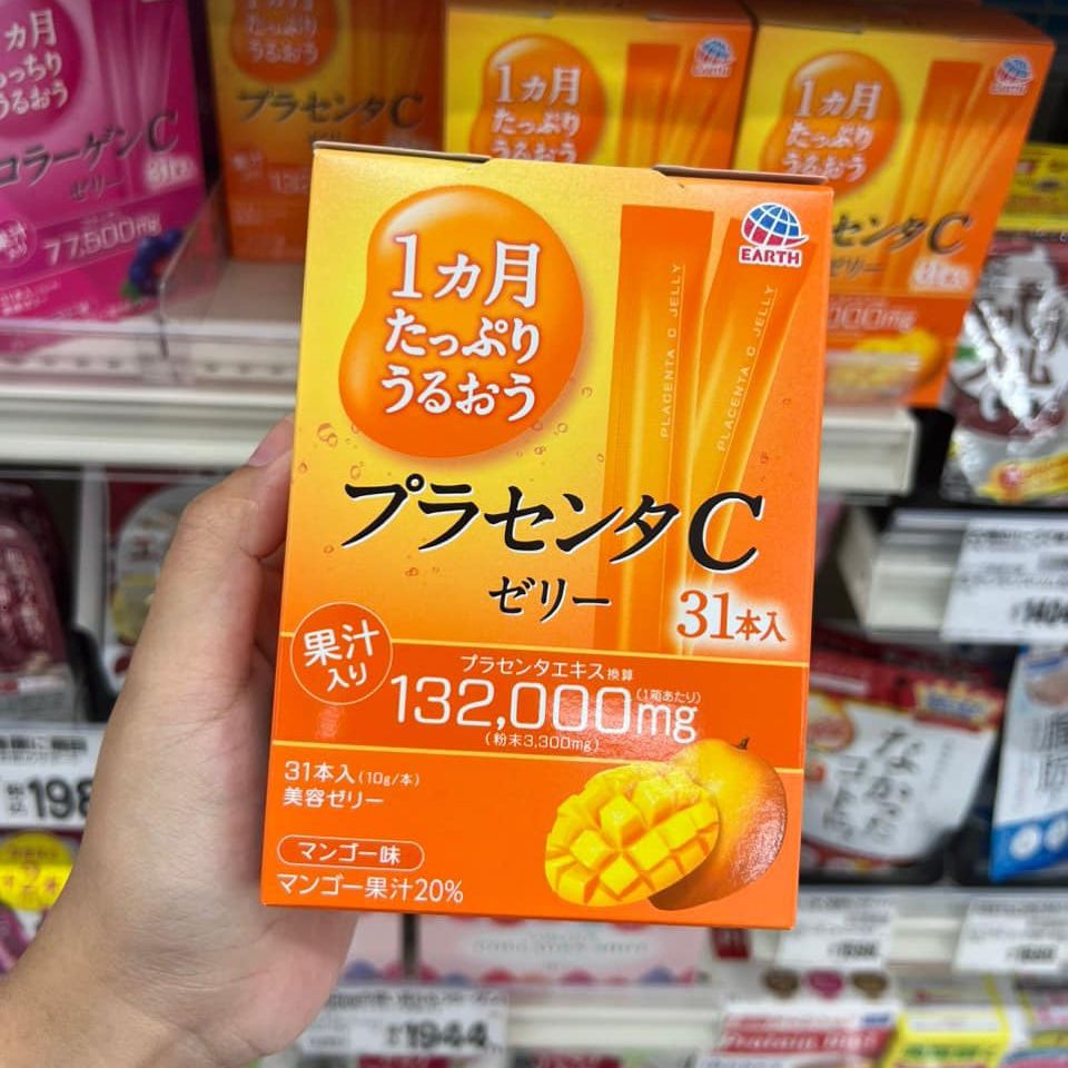 Thạch Collagen Placenta Jelly Earth Nhật Bản 31 Gói - COLLAGEN DẠNG THẠCH