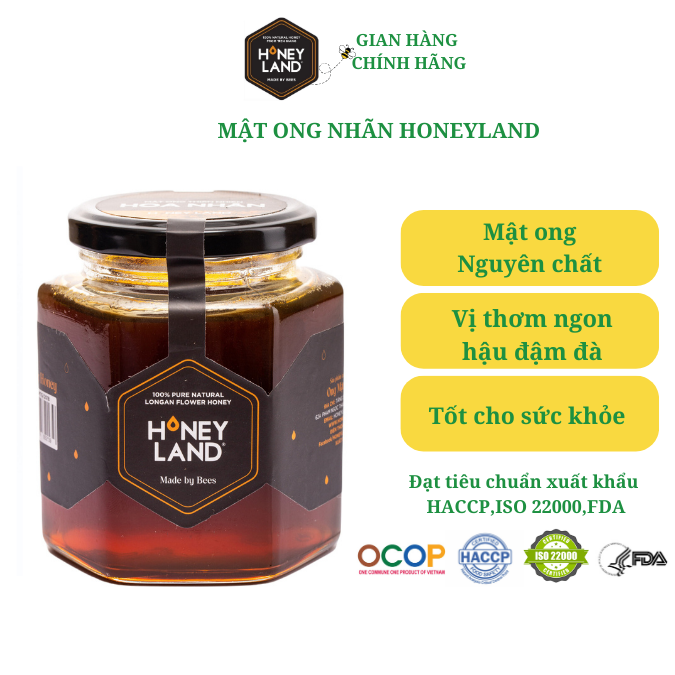 Mật ong nguyên chất hoa Nhãn HONEYLAND 480g