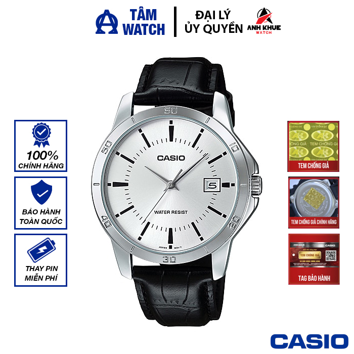 Đồng hồ nam dây da casio standard chính hãng anh khuê mtp-v004l-7audf