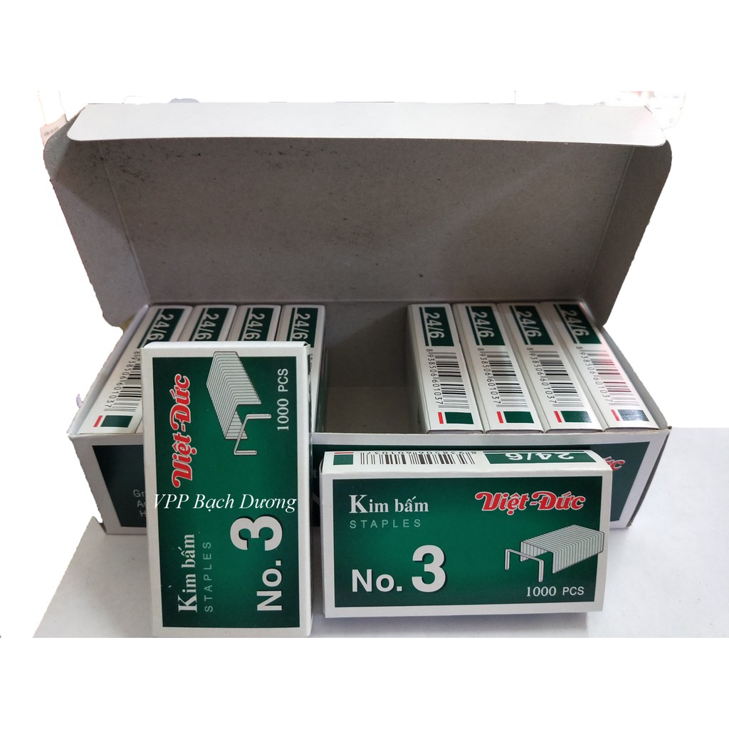 Hộp ghim/kim bấm số 3 việt đức-ghim to