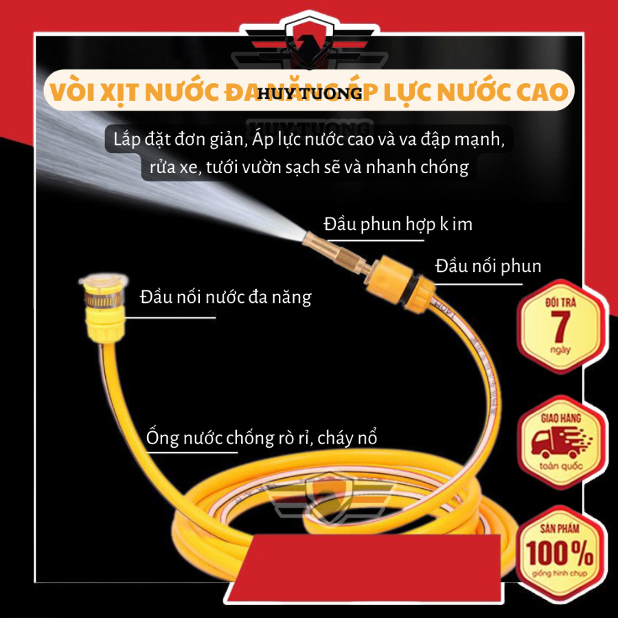 Vòi Áp Suất Cao Dùng Cho Xịt Xe Máy, Tưới Cây Dài - Huy Tưởng
