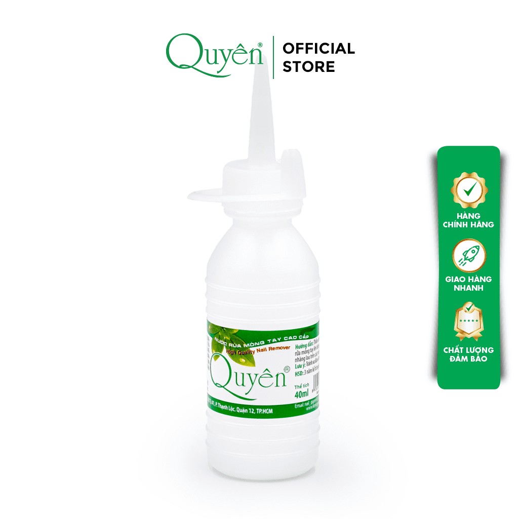 Nước Rửa Móng Loại A Mỹ Phẩm Quyên Chính Hãng Tẩy Sạch Nhanh Chóng Dễ Sử Dụng 40ml