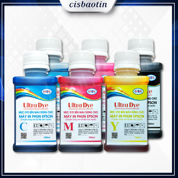 Mực in phun- mực in epson ultra dye- lọ 100ml mỗi màu