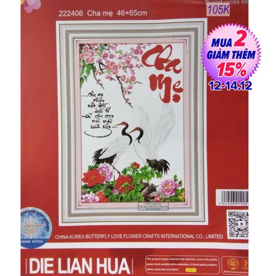 Tranh thêu chữ thập cha mẹ 222406