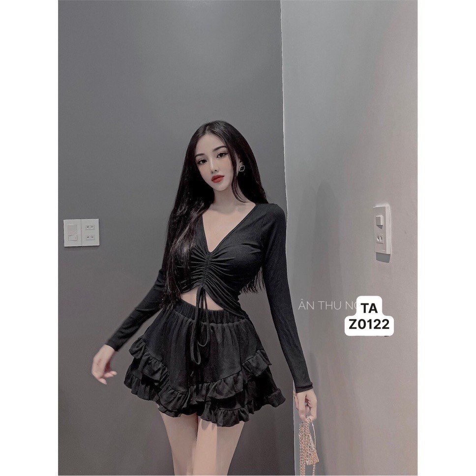 [HCM]set bộ áo rút dây kèm chân váy siêu xinh 023