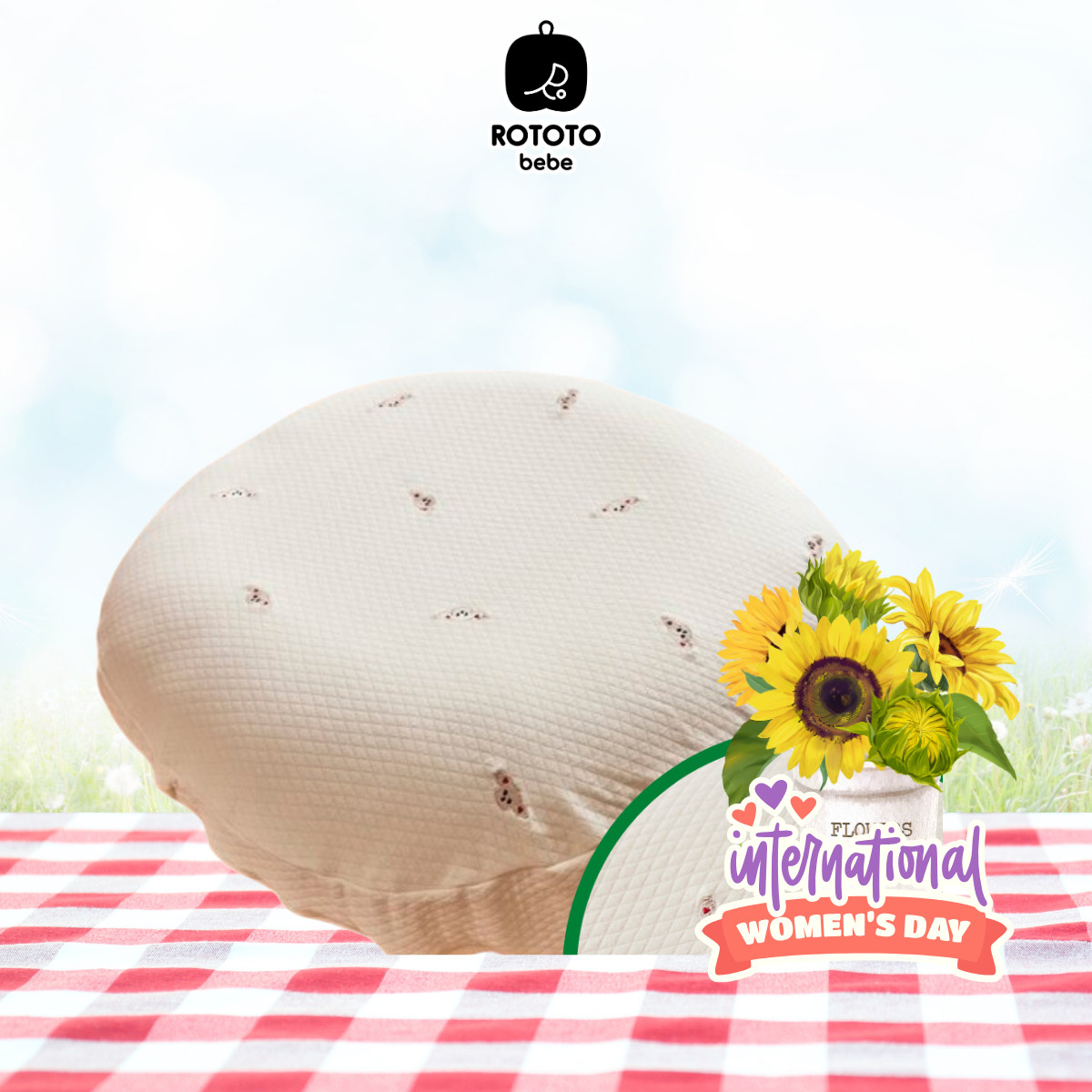 Vỏ gối chống trào ngược vải ripple kiểu mới ruột C Rototo bebe ALADDINVINA