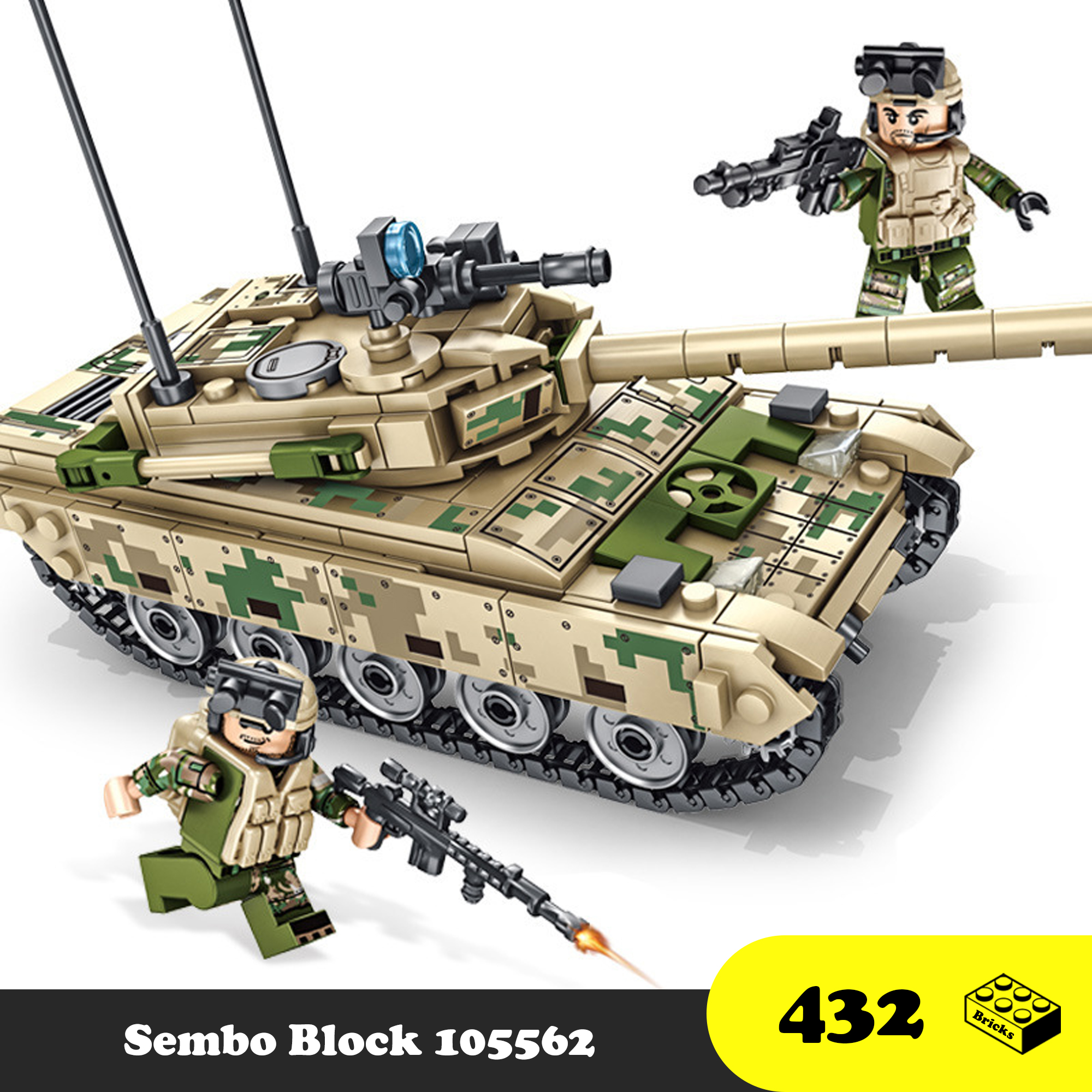 Đồ chơi Lego Lắp ráp Xe Tăng bọc thép VT-4, Sembo Block 105562 Iron reload VT-4, Xếp hình thông minh [432 Mảnh ghép], Quà Tặng cho bé