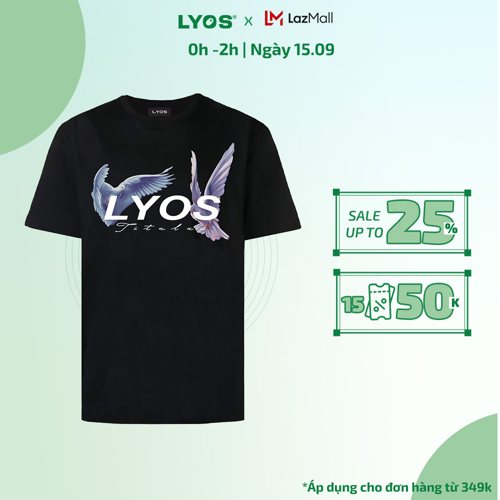 Áo thun lyos sig pigeon t-shirt đen