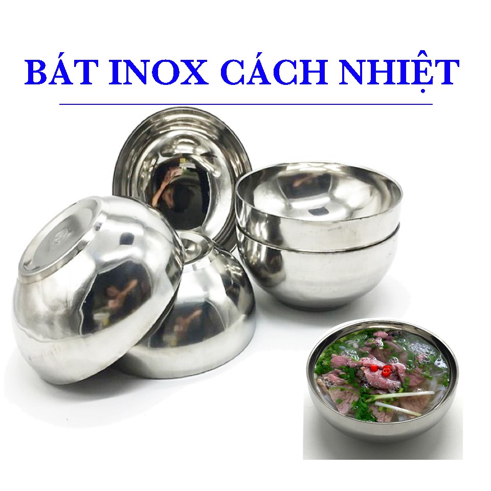 Bát canh inox 2 lớp cách nhiệt rộng 20cm
