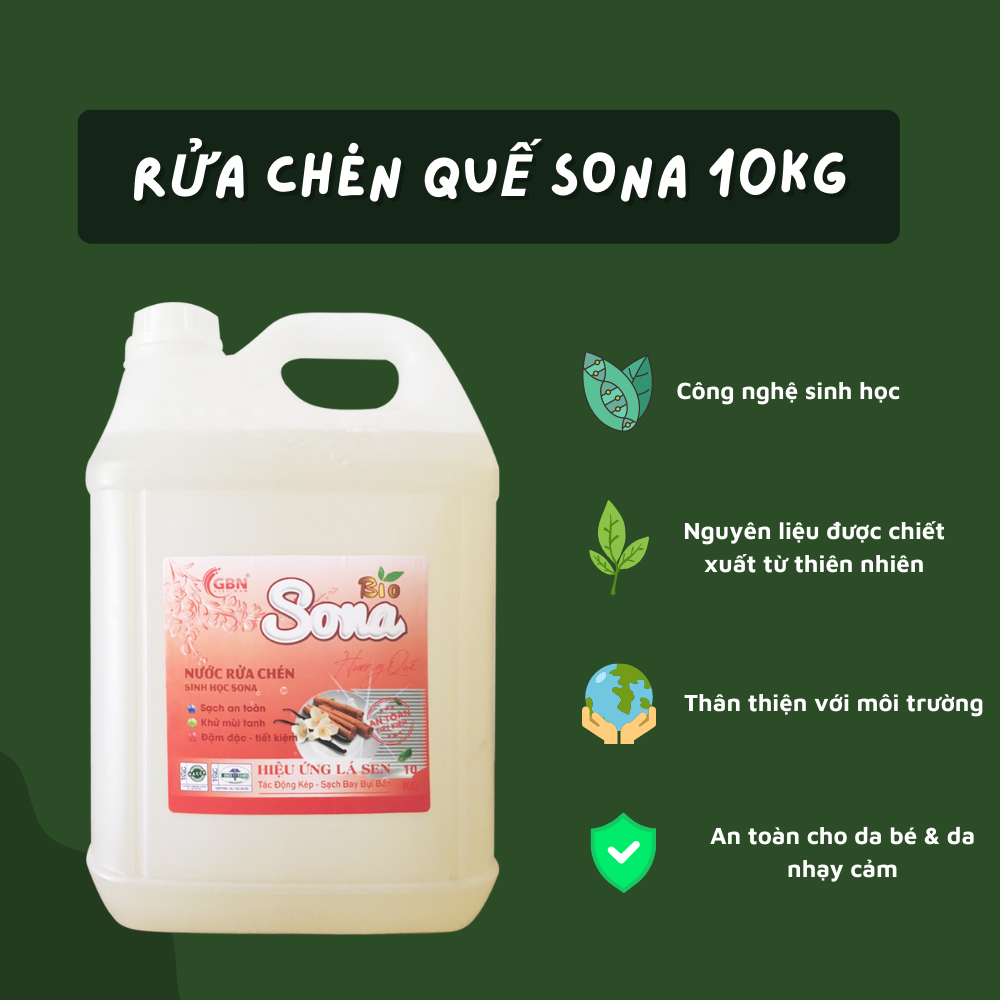 Nước rửa chén sinh học SONA-10KG siêu tiết kiệm