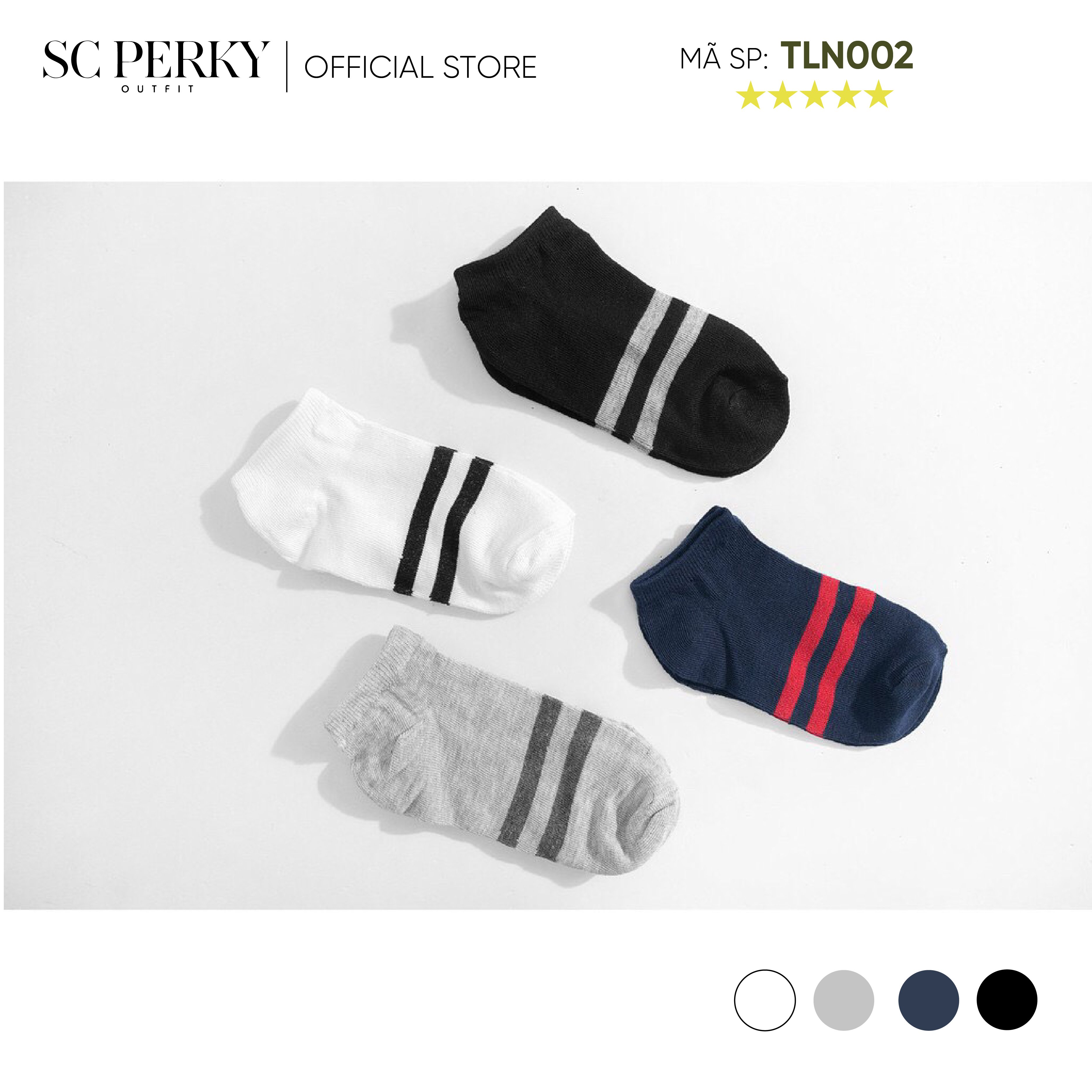 Tất lười nam cổ ngắn SC Perky - Thiết kế kẻ sọc độc đáo nhiều màu TLN002