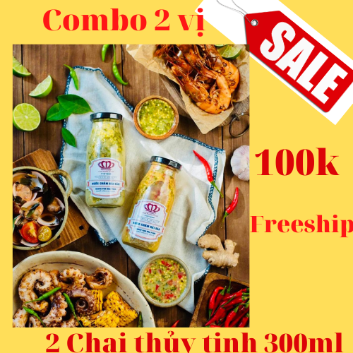 Combo 2 chai nước chấm hải sản chấm đồ nướng ăn lấu chấm muối ớt chanh vua nước chấm