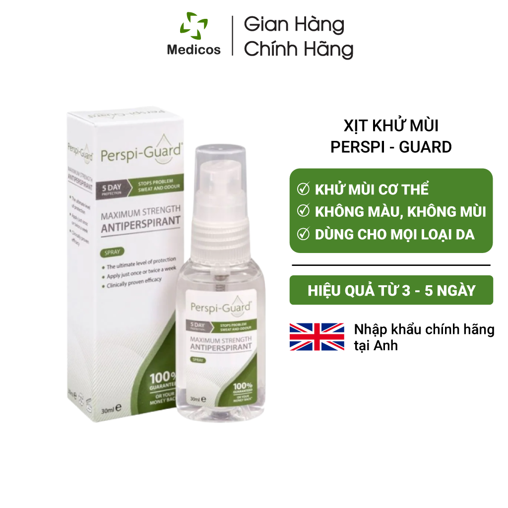 [HCM]Xịt Khử Mùi Toàn Thân Perspi Guard Spray Cho Người Có Mùi & Mồ Hôi Nặng Hiệu Quả Đến 5 Ngày 30ml