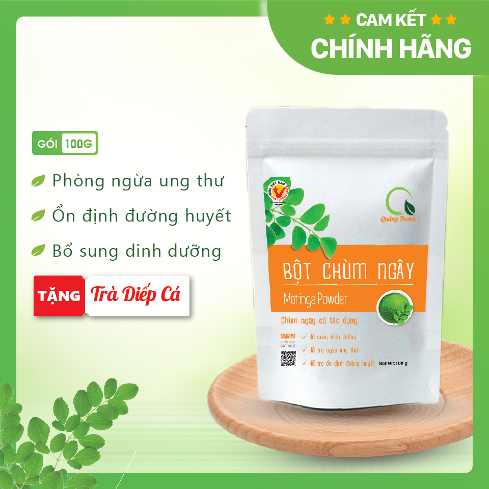 [CHÍNH HÃNG] Bột Chùm Ngây Sấy Lạnh Nguyên Chất  - Bột dinh dưỡng ăn dặm cho bé, tăng cường sức khỏe - Gói 100gr [ DATE MỚI ]