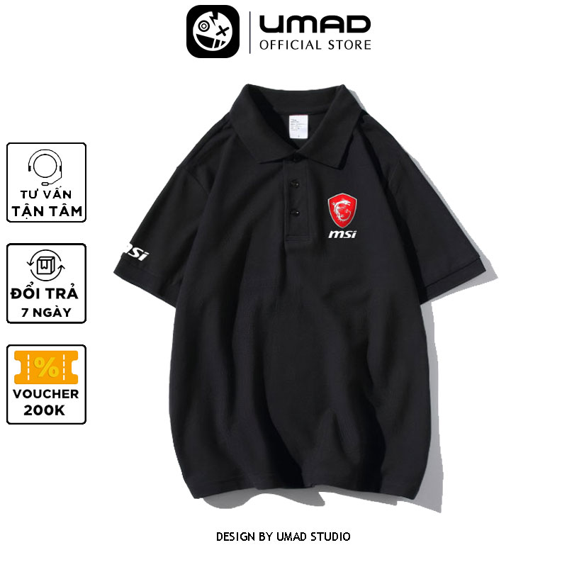 Áo thun Polo nam UMAD Game MSI cổ bẻ vải cá sấu CVC form trẻ trung cao cấp có Big Size