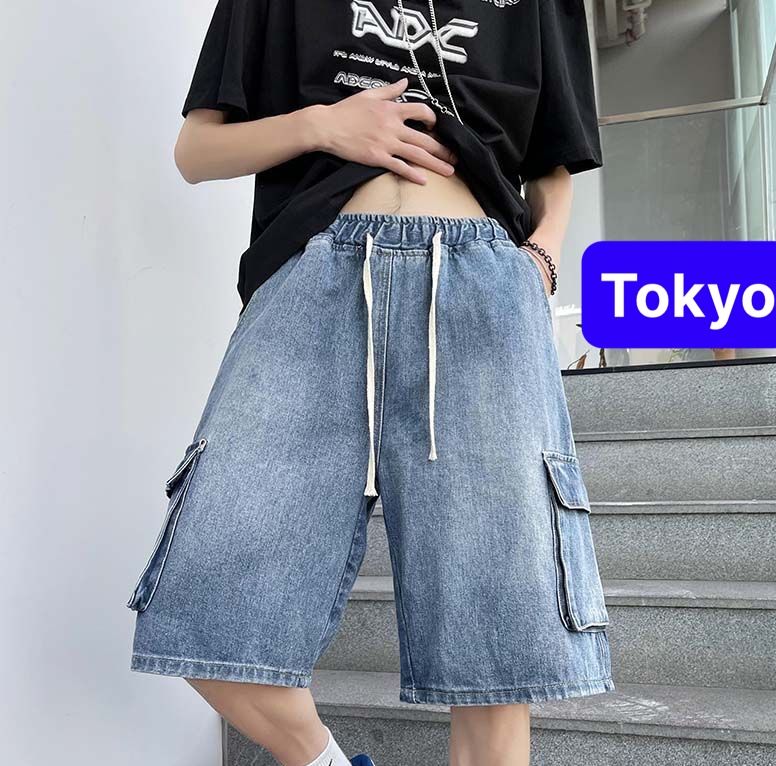 QUẦN SỌT SHORT LỬNG JEAN NAM CHẤT BÒ XANH LƯNG THUN TÚI HỘP PHONG CÁCH CAO CẤP MỚI - TOKYO FASHION