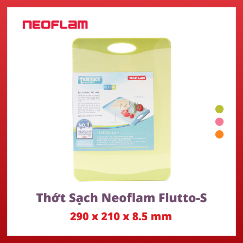 Thớt sạch Neoflam Flutto S - Kháng khuẩn, chống trơn trượt, có rãnh thoát nước