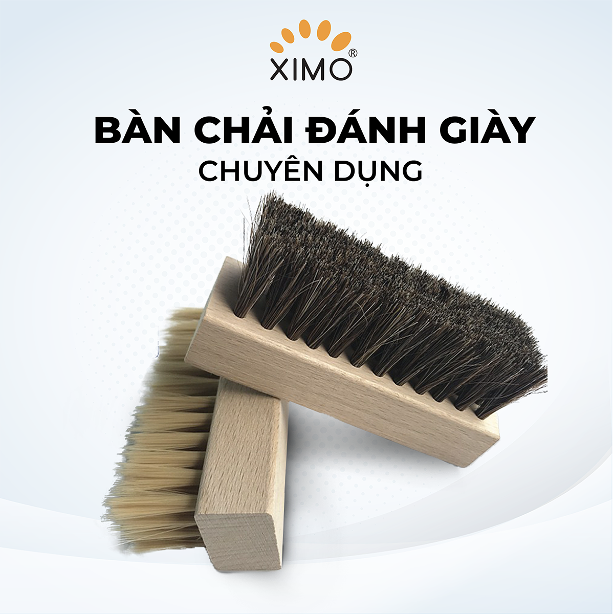 Bàn chải đánh giày lông heo, lông ngựa & lông nhựa PP XIMO phiên bản cho giày vải sneaker BCDG17