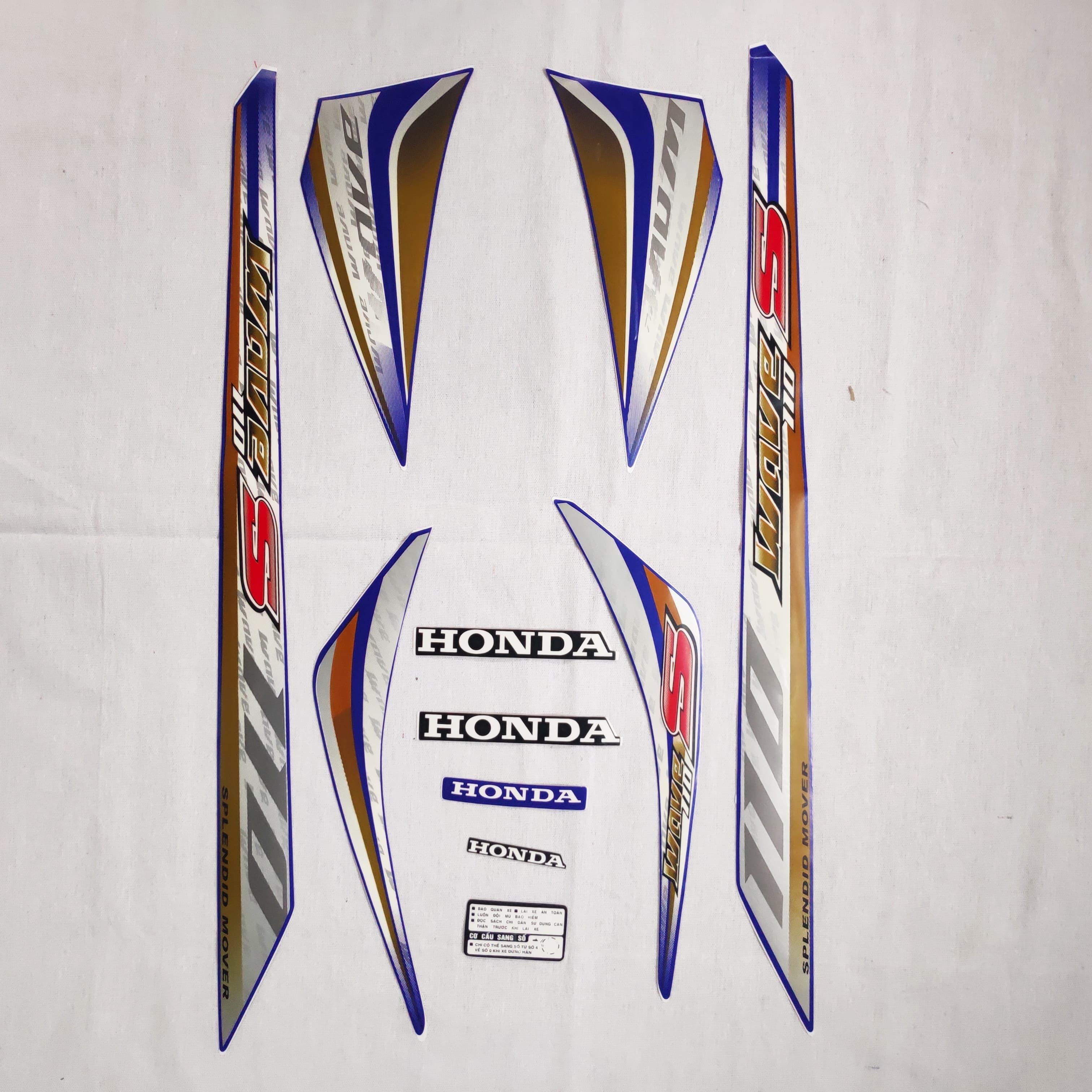 Nguyên bộ tem xe WAVE S 110 (XE XANH) tem 3 lớp cao cấp