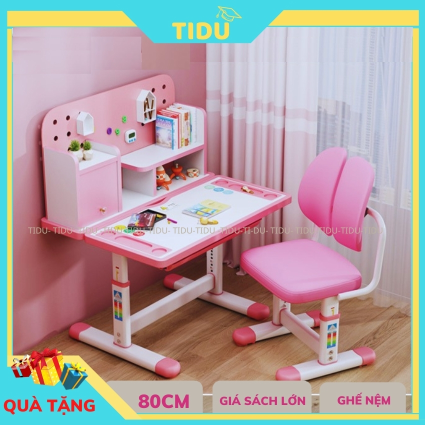 Bộ bàn học chống gù chống cận thông minh tidu a16 bàn ghế học sinh kích thước 60x80cm