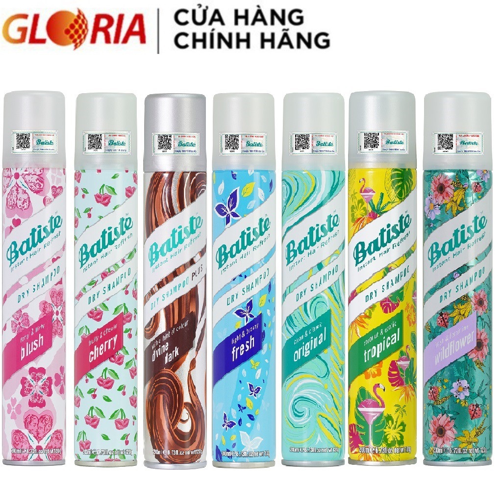 Dầu gội khô batiste dry shampoo 200ml và 50ml