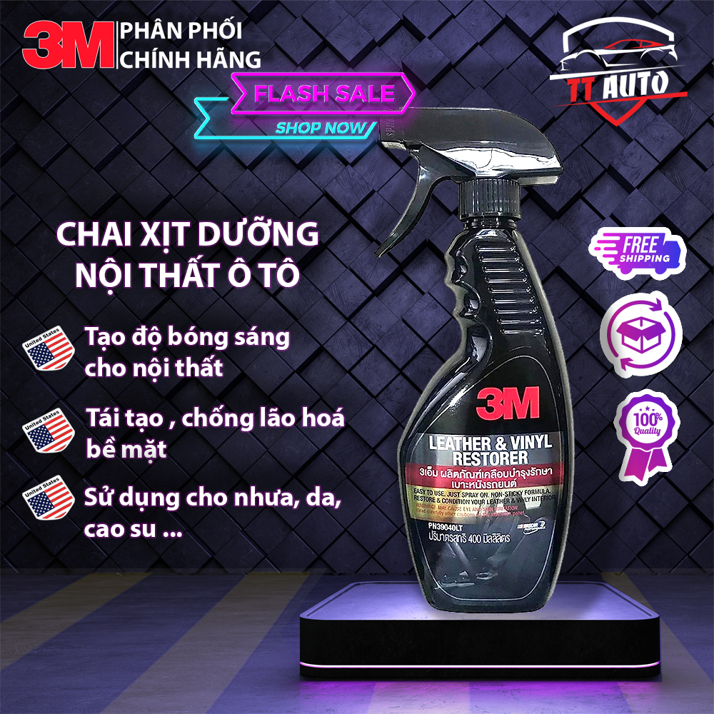 -hcm-chai xịt vệ sinh nội thất ghế da 3m-39040lt- hàng chính hãng