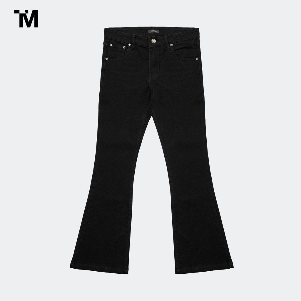 Quàn jeans nam tarmor ống loe màu đen flared jeans in black leather
