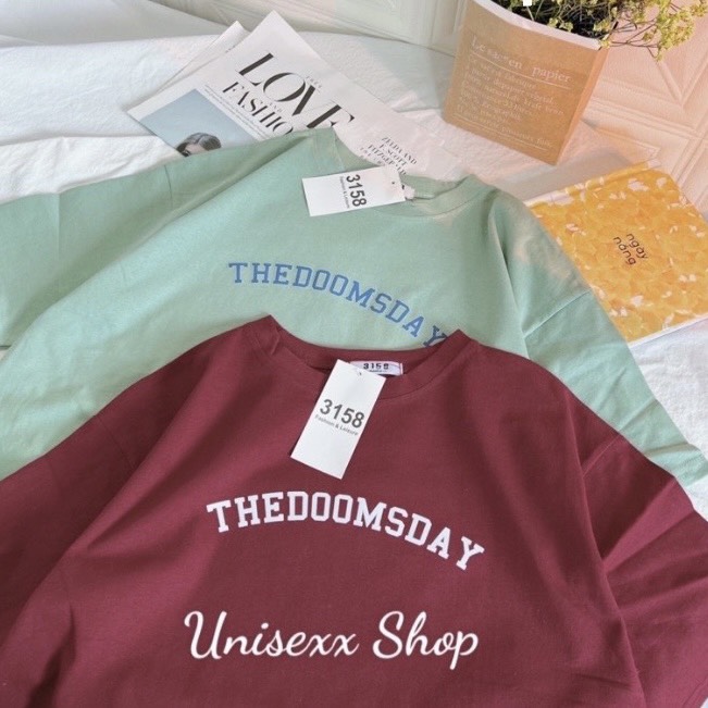 Áo phông 3158, áo thun 3158 tay lỡ unisex nhiều màu chất cotton khô in chữ thedoonday_unisex