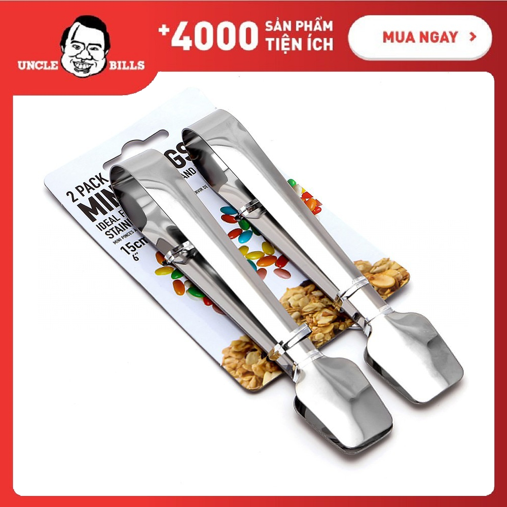 Kẹp gắp mini thép không gỉ 15.5 cm 2 cái uncle bills ka0413