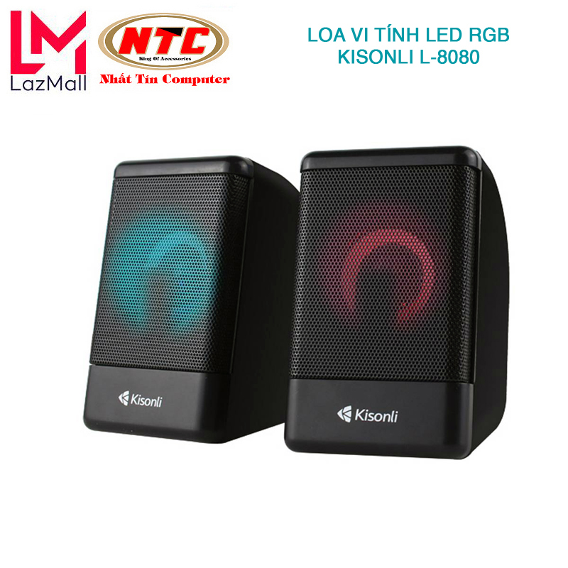 Loa vi tính 2.0 Kisonli L-8080 led RGB chuyên nhạc và game Nhat Tin Authorised Store