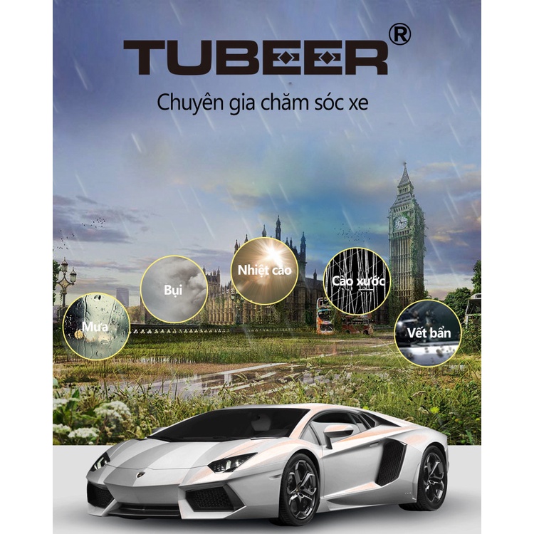 Sáp đánh bóng sơn xe hơi mạ pha lê tubeer premium paste wax 280g - unimart official store