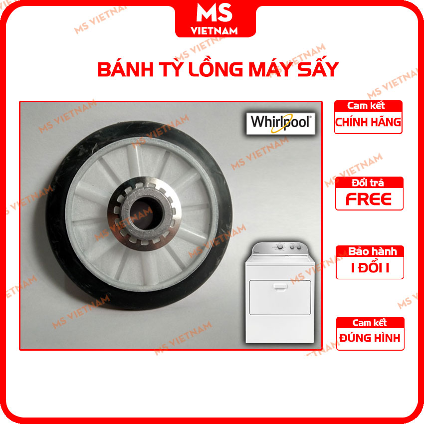 Bánh tỳ máy sấy whirlpool dùng chung cho model 3lwed4705, 3lwed4815 - ms vietnam