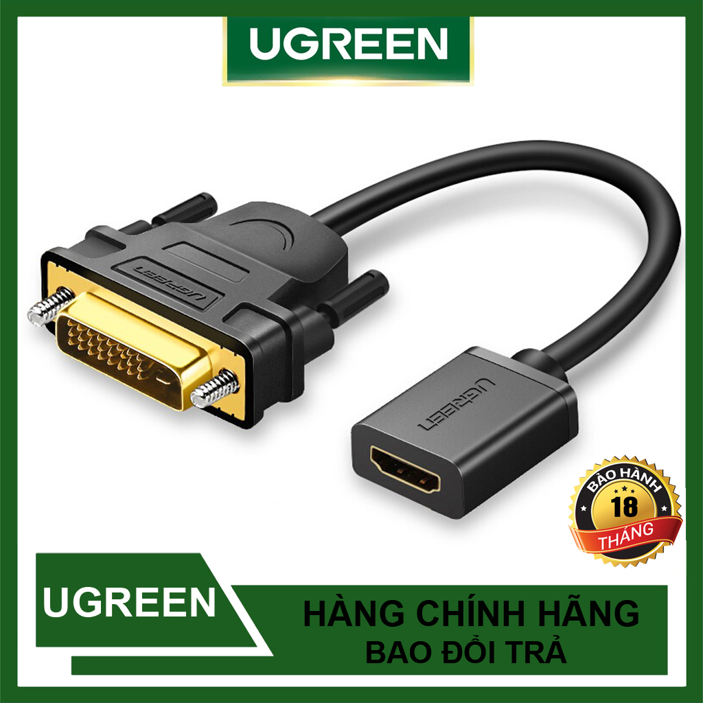 Cáp chuyển đổi DVI 24+1 to HDMI Ugreen 20118 chính hãng