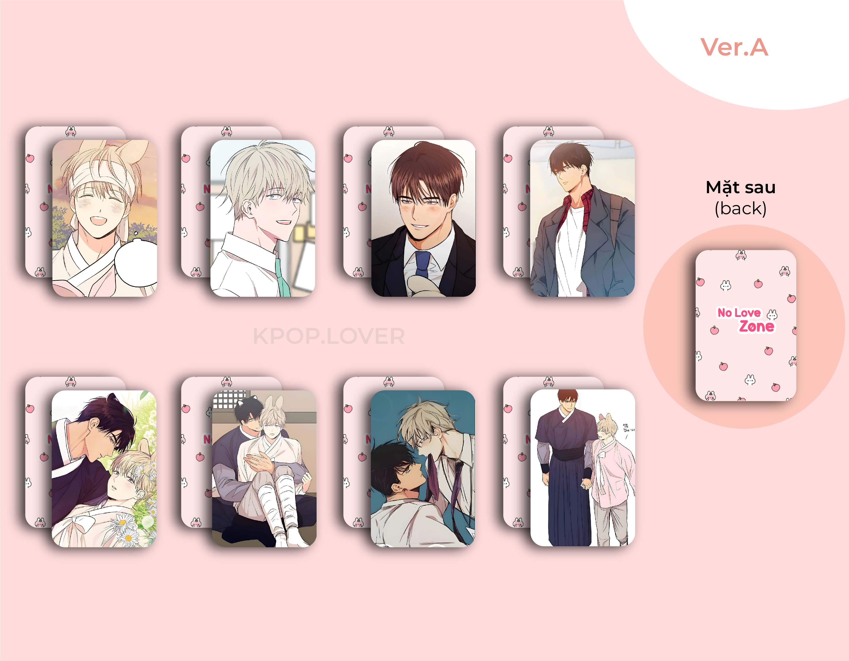 Set 8 card bo góc no love zone