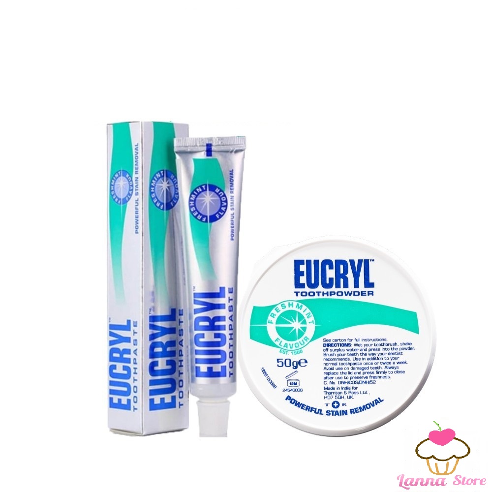 Kem đánh răng / bột trắng răng eucryl trắng sáng 62g - anh quốc