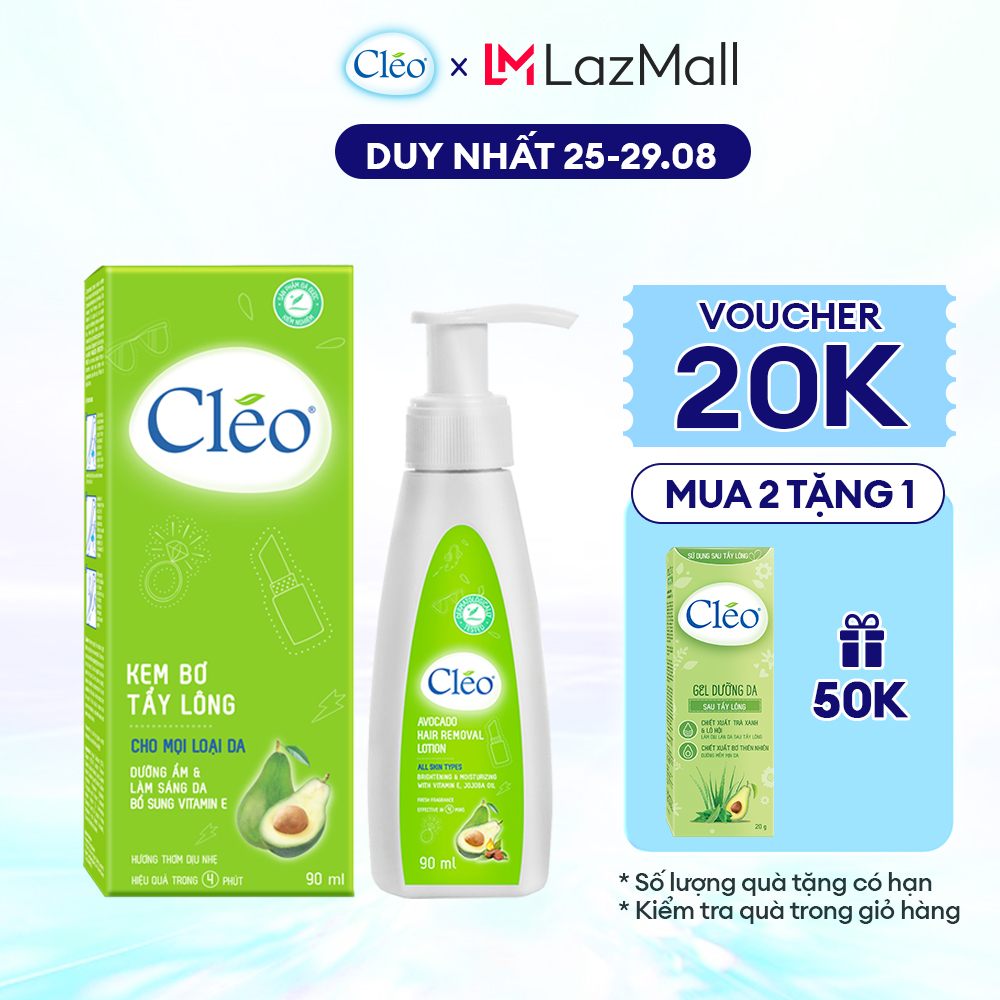 Kem tẩy lông chân tay Cléo an toàn, tiện lợi, hiệu quả trong 4 phút không đau rát 90ml