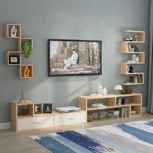 Kệ tivi treo tường kết hợp tủ trang trí MK5