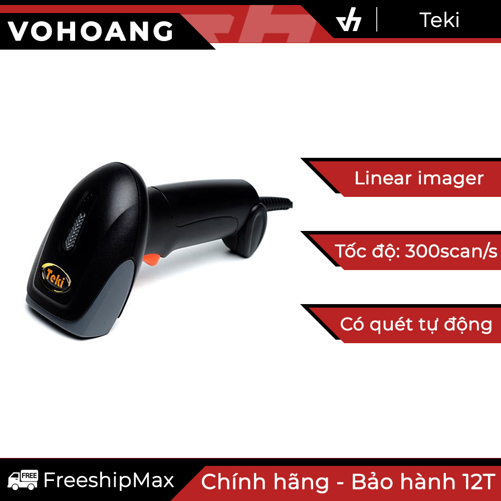 Máy quét mã vạch teki tk10 - 1d - có dây, hỗ trợ quét tự động