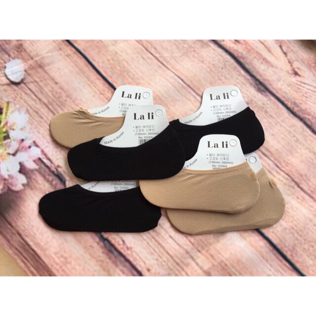 Set 10 đôi tất đi giày lười hali nữ siêu xinh, phần gót có miếng cao su chống trơn trượt, giảm ma sát giữa gót chân và giày
