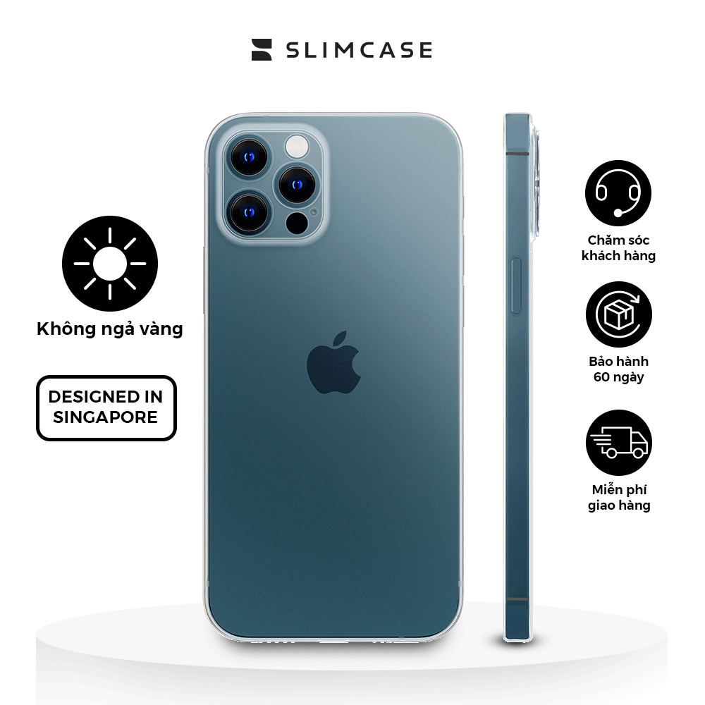 Ốp lưng Slimcase Siêu mỏng dành cho iPhone 12 Series Nhựa Armour Plastic không ố vàng