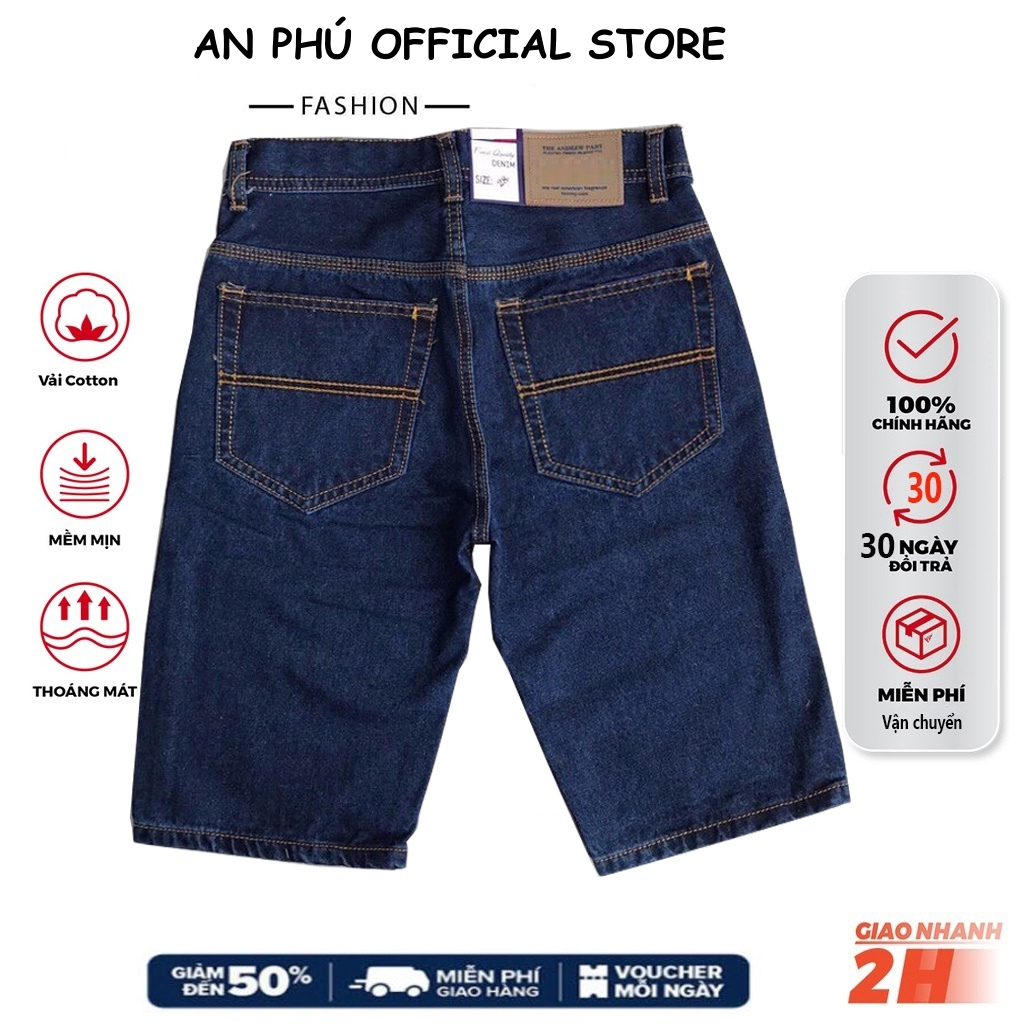 Quần short Jean Nam nhiều màu cơ bản vải jean cotton - Quần short rin Quần jeans nam AnPhu Store co giãn