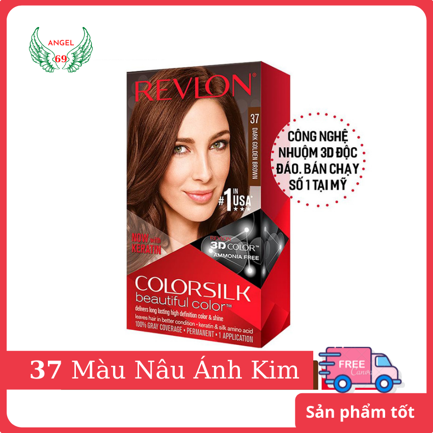 [Freeship]THUỐC NHUỘM TÓC REVLON SỐ 37 MÀU NÂU ÁNH KIM
