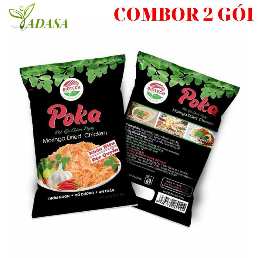 2 Gói Khô gà chùm ngây POKA 50g ,khô gà dòn tan, khô gà sấy dòn, khô gà tươi