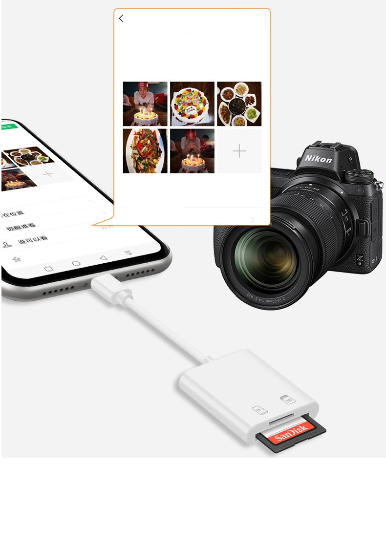 Đầu đọc thẻ nhớ OTG cho Iphone, Ipad