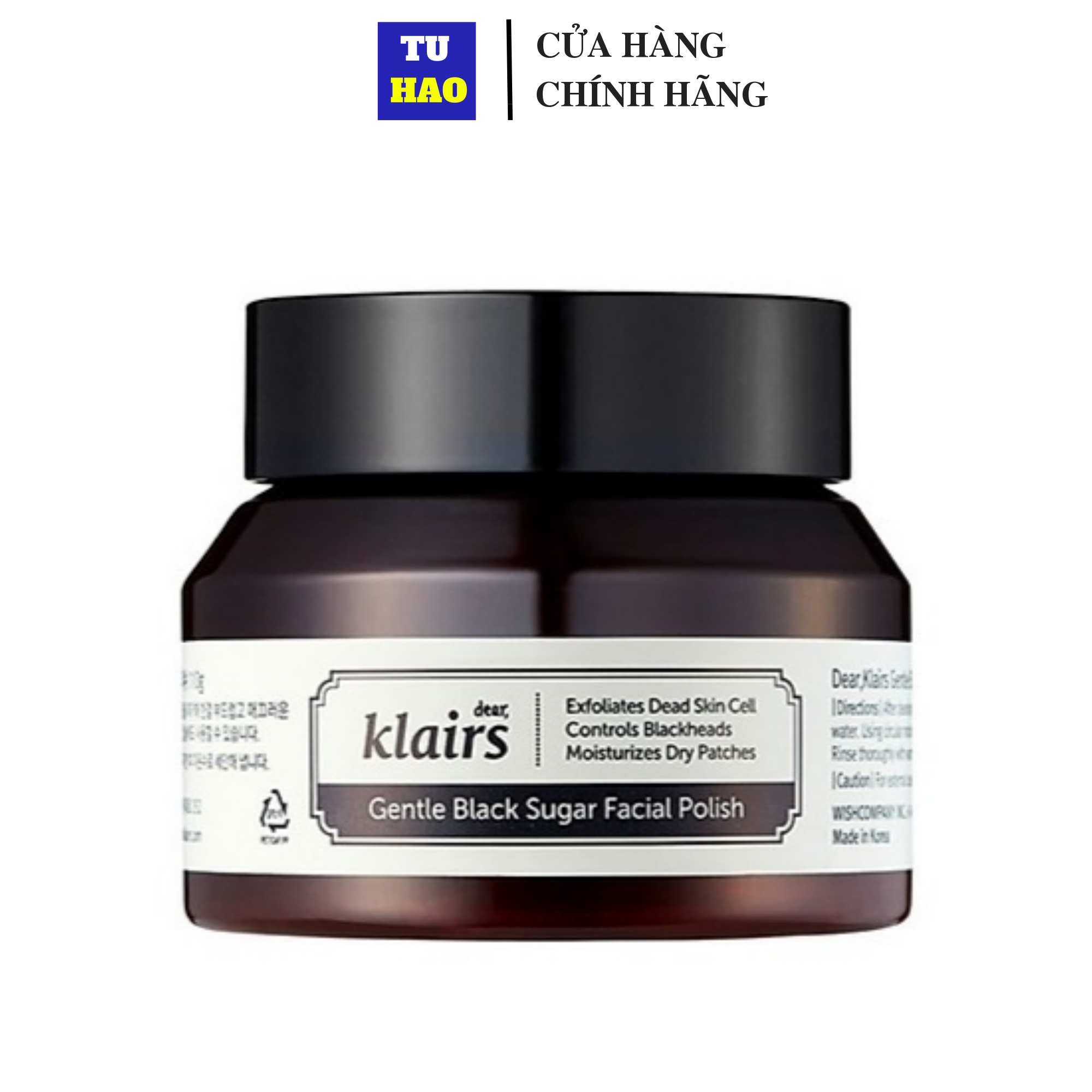 Tẩy Da Chết Dear Klairs Gentle Black Sugar Facial Polish Dưỡng Ẩm, Sáng Da & Chống Lão Hóa 60g