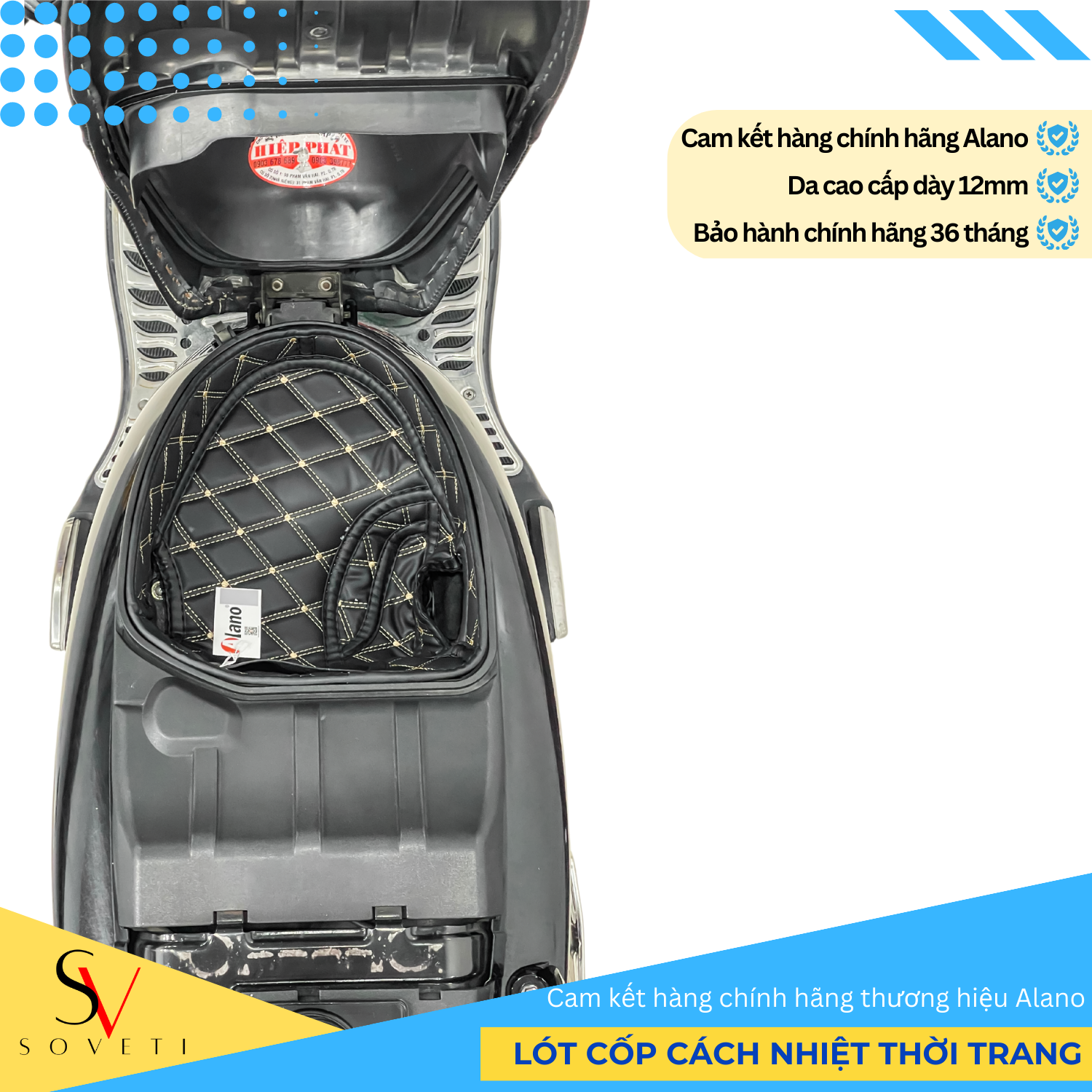 Đệm Cốp Cách Nhiệt, lót cốp da 5D SOVETI xe HONDA SH Ý 2008-2012 chống thấm nước, chống trầy xước Giá Rẻ Tận Xưởng