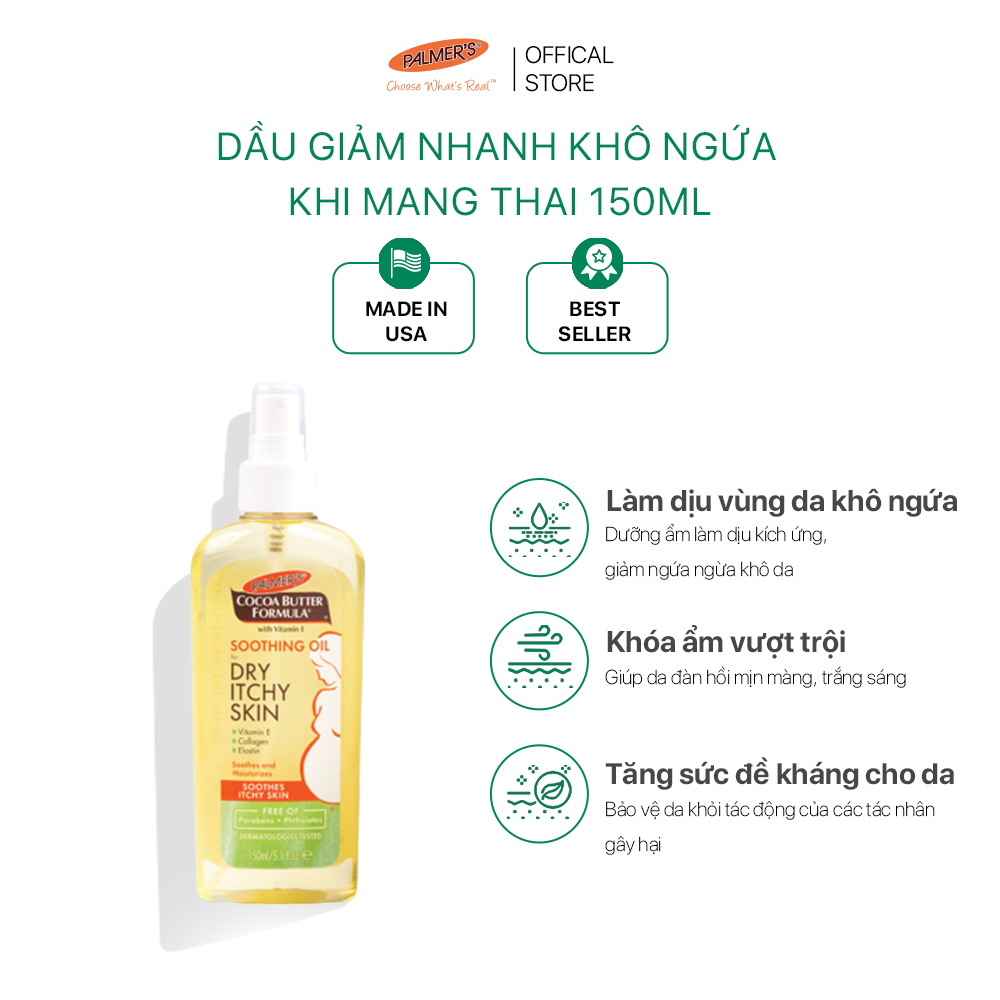 Dầu giảm nhanh khô ngứa da khi mang thai Palmer's 150ml