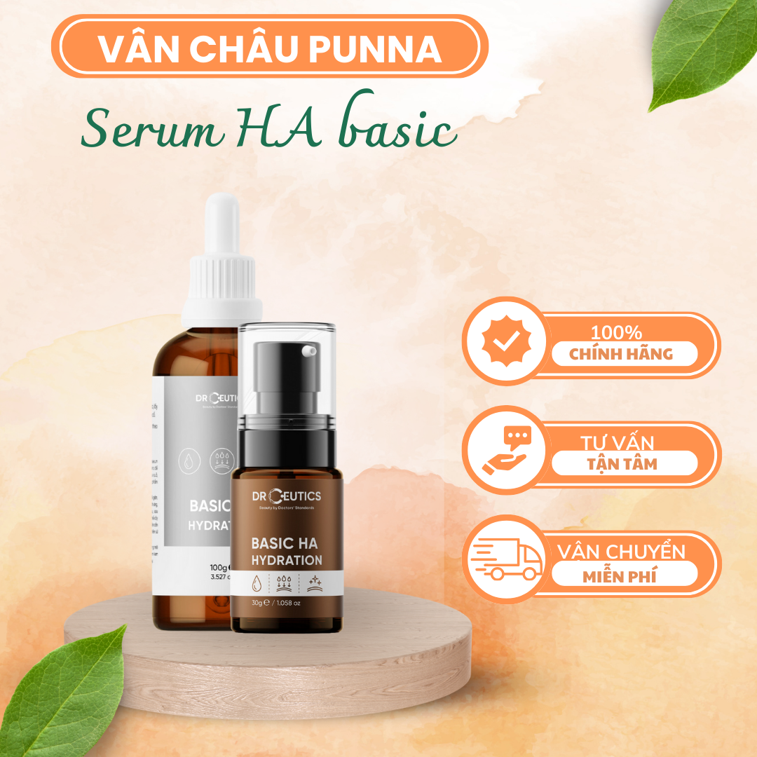Tinh chất ha drceutics cấp ẩm và căng bóng da hyaluronic acid + nmfs ha basic drceutics